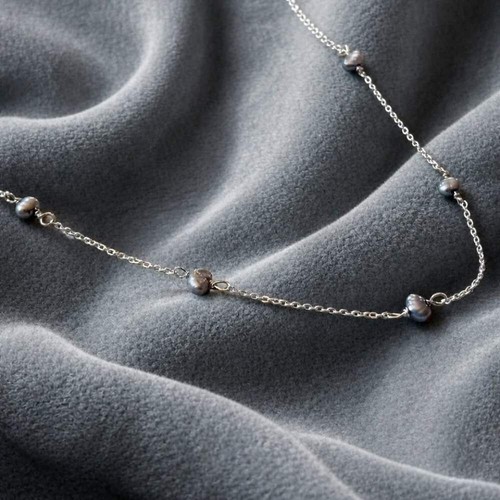 Collar plata con perla - collar,